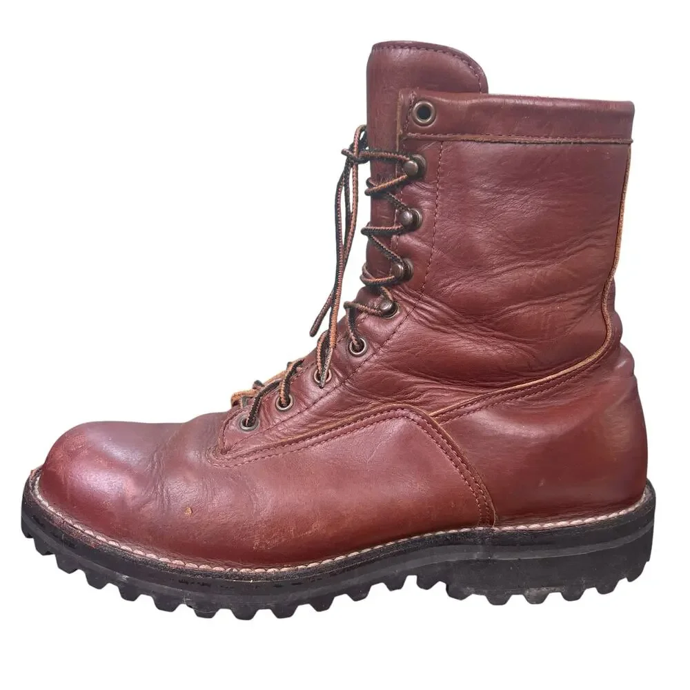 Vintage 1984 Danner 63500 Insulated Brown Leather Logger Boots Men's Size 10